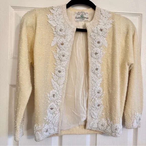 RARE 1950's Gene Shelly’s Boutique Internationale California beaded cardigan - Picture 3 of 16